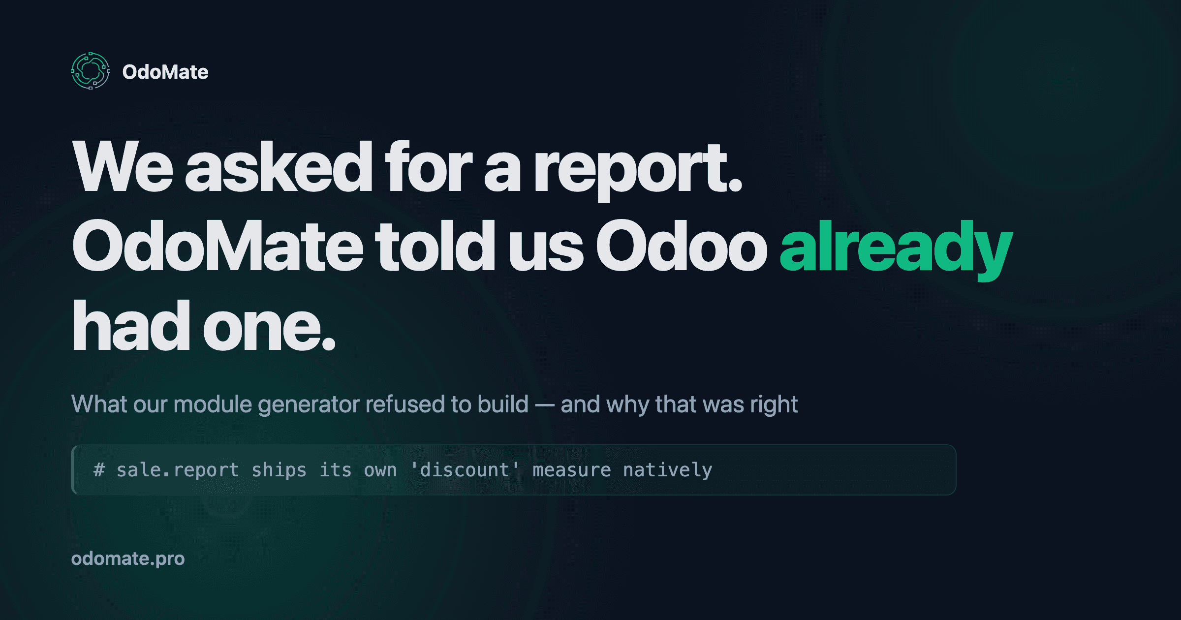Why Didn't Our Odoo Module Generator Build the Feature We Asked For?